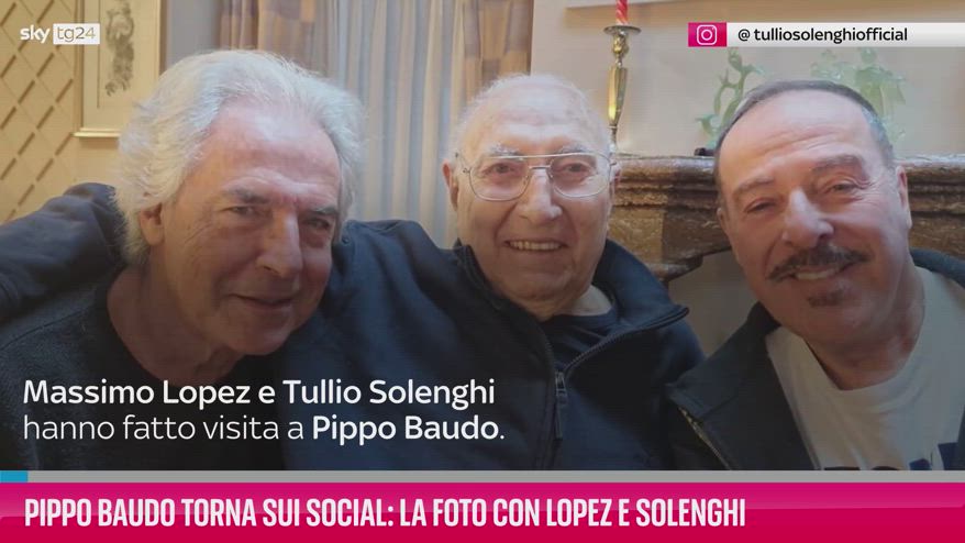 VIDEO Pippo Baudo sui social: la foto con Lopez e Solenghi
