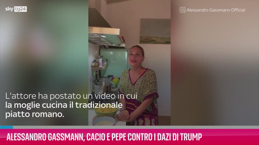 VIDEO Alessandro Gassmann, cacio e pepe anti dazi di Trump
