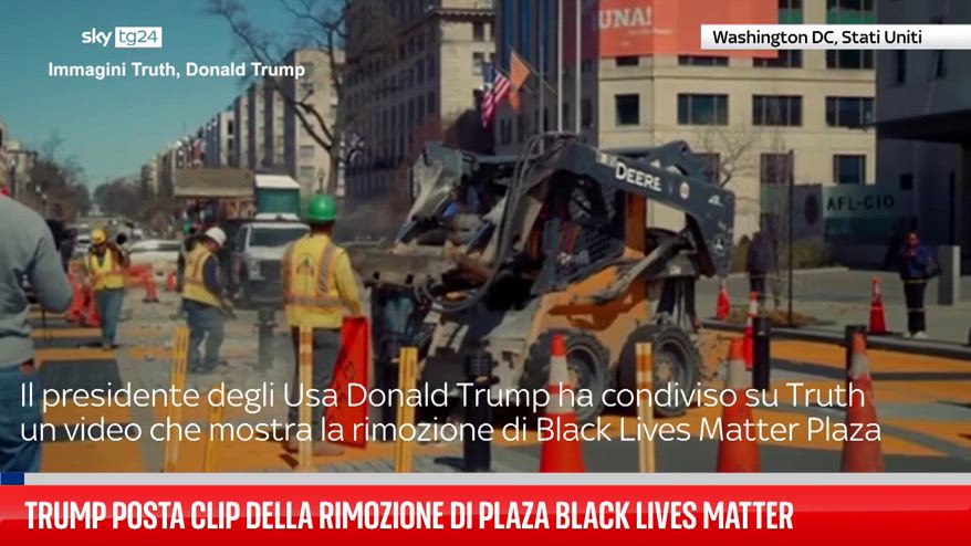 Trump posta clip della rimozione di Plaza Black Lives Matter