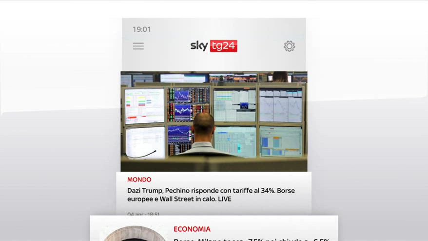 I titoli di Sky TG24 del 4 aprile: edizione delle 19