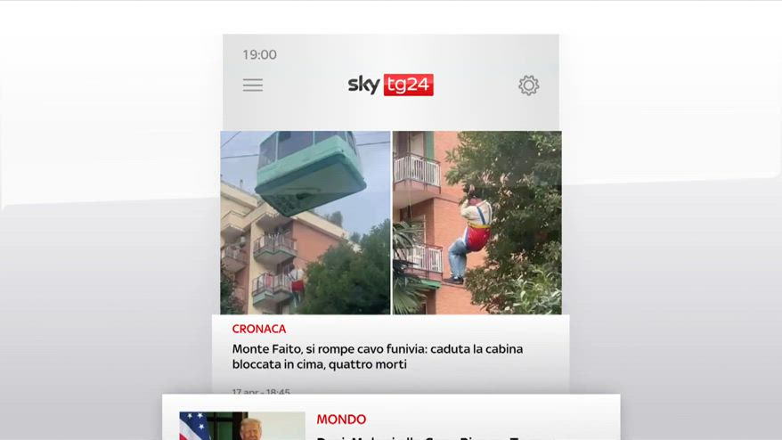 I titoli di Sky TG24 del 17 aprile, edizione delle 19