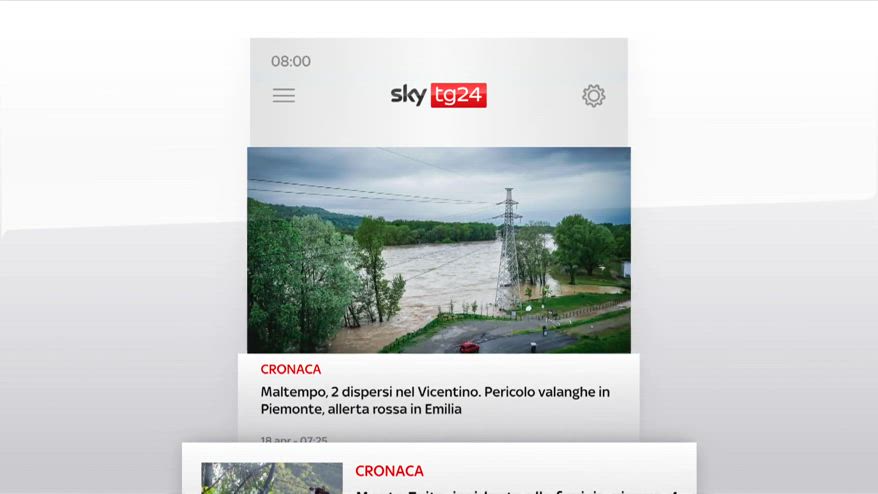 I titoli di Sky TG24 del 18 aprile, edizione delle 8