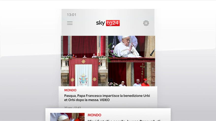 I titoli di Sky Tg24 del 20 aprile, edizione delle 13