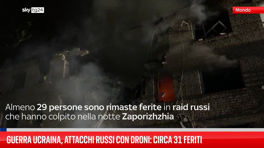 Guerra Ucraina, attacchi russi con droni: circa 31 feriti