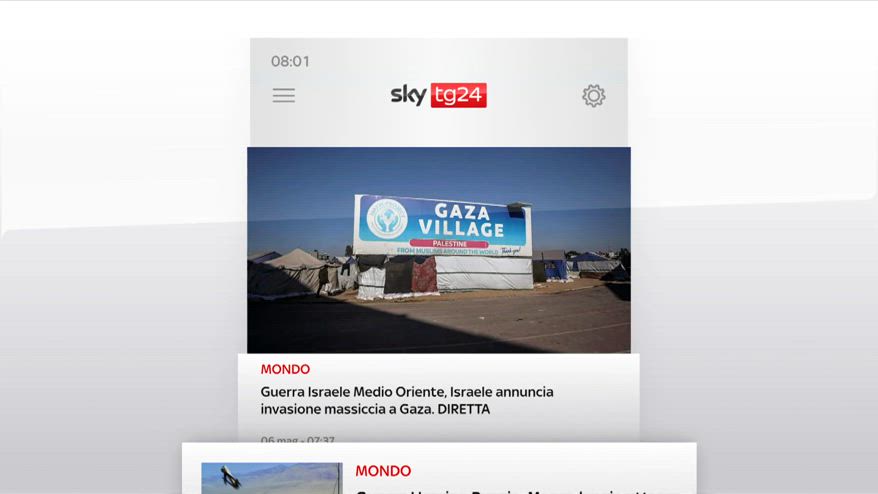 I titoli di Sky TG24 del 6 maggio: edizione delle 8