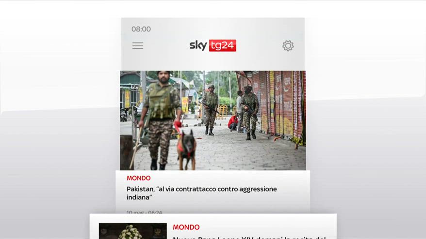 I titoli di Sky Tg24 del 10/5/2025, edizione delle 8