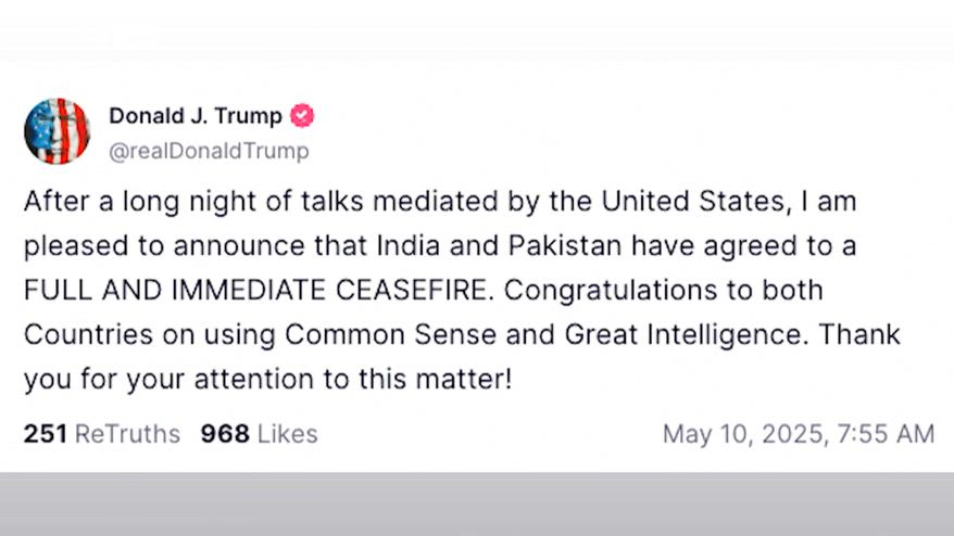 Trump annuncia cessate il fuoco tra India e Pakistan