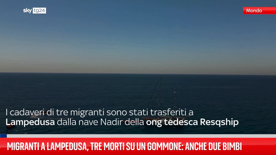Migranti a Lampedusa, 3 morti su un gommone: anche 2 bambini
