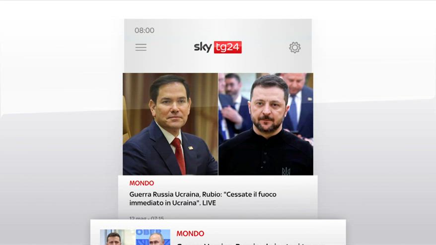 I titoli di Sky TG24 del 12 maggio, edizione delle 8
