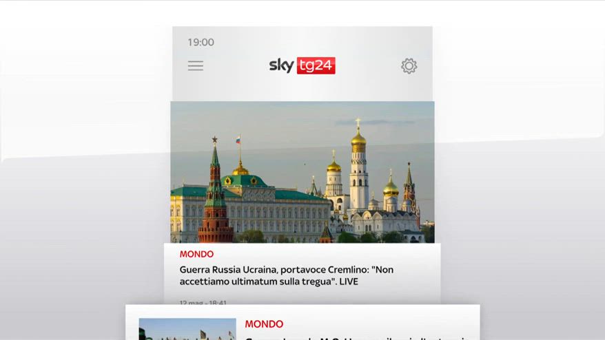I titoli di Sky TG24 del 12 maggio, edizione delle 19