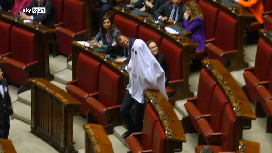 Referendum, Magi si veste da fantasma a Montecitorio