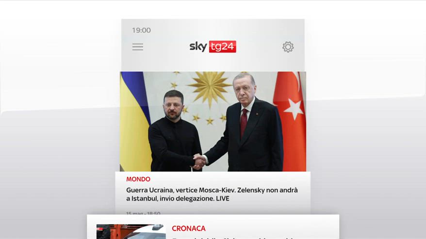 I titoli di Sky TG24 del 15 maggio, edizione delle 19