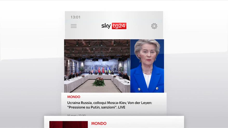 I titoli di Sky TG24 del 16 maggio, edizione delle 13