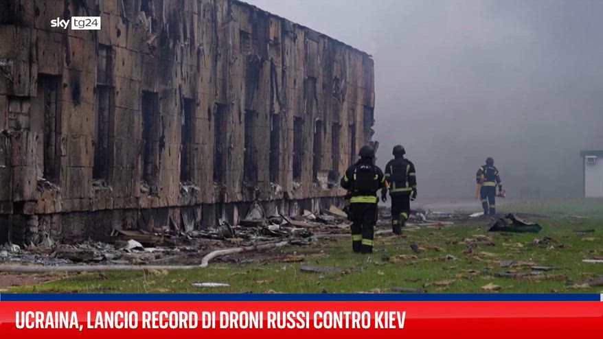 Ucraina, lancio record di droni russi contro Kiev
