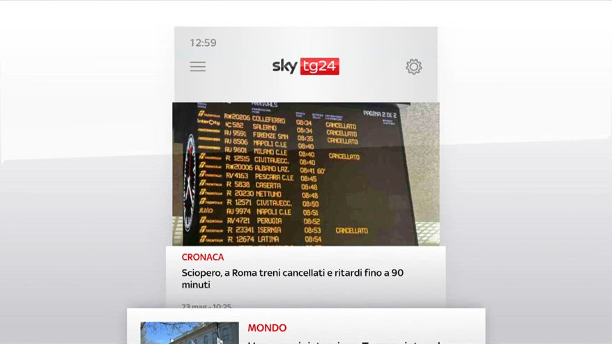 I titoli di Sky TG24 del 23 maggio 2025, edizione ore 13