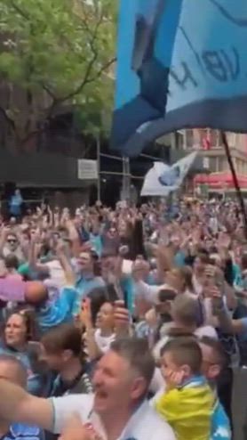Delirio dei tifosi del Napoli a New York