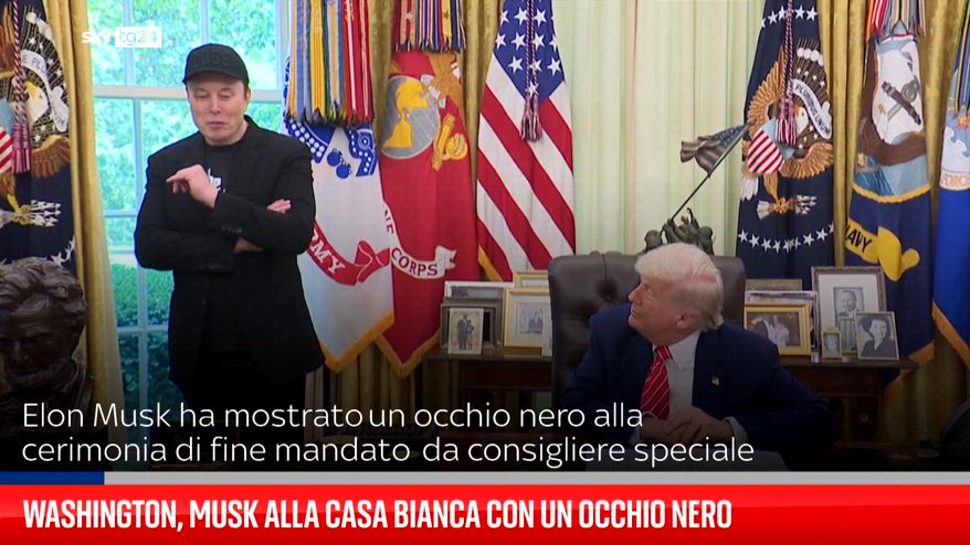 Washington, Musk alla Casa Bianca con un occhio nero