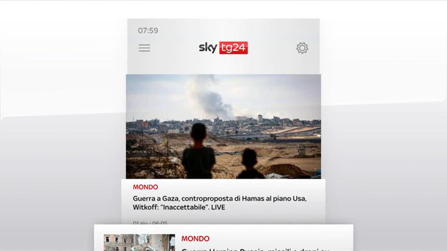 I titoli di Sky TG24 del 1 giugno, edizione delle 8