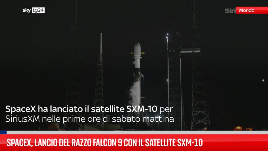 SpaceX, lancio del razzo Falcon 9 con il satellite SXM-10