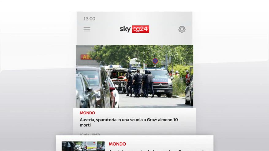 I titoli di Sky TG24 del 10 giugno, edizione delle 13