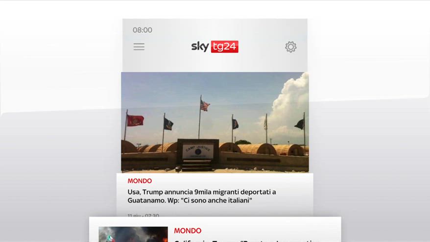 I titoli di Sky Tg24 dell'11 giugno, edizione delle 8