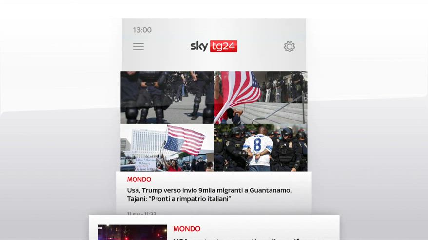 I titoli di Sky TG24 dell'11 giugno, edizione delle 13