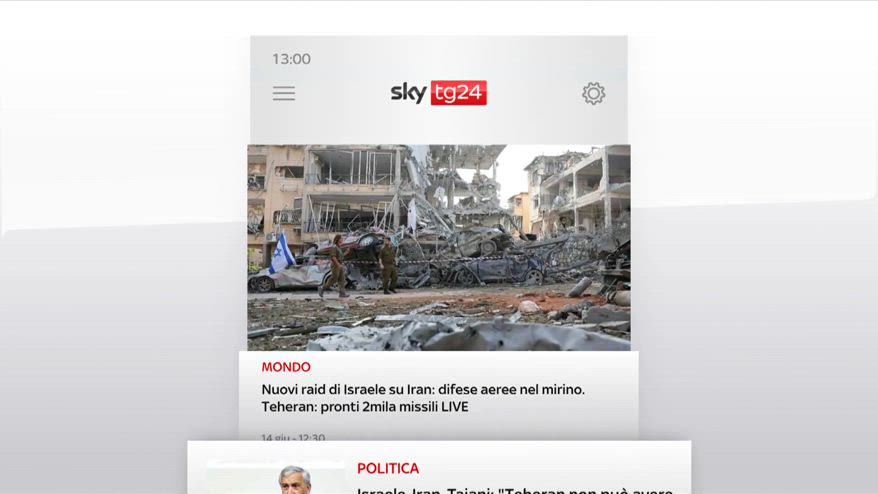 I titoli di Sky Tg24 del 14 giugno, edizione delle 13