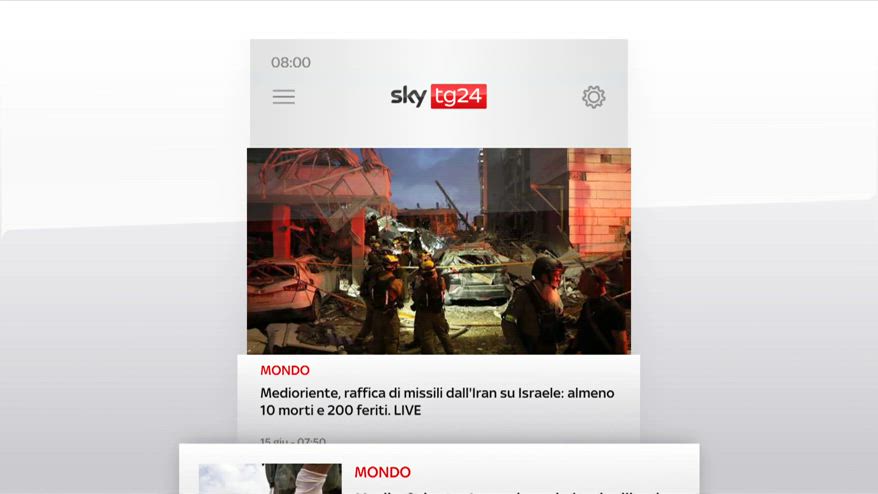 I titoli di Sky TG24 del 15 giugno, edizione delle 8