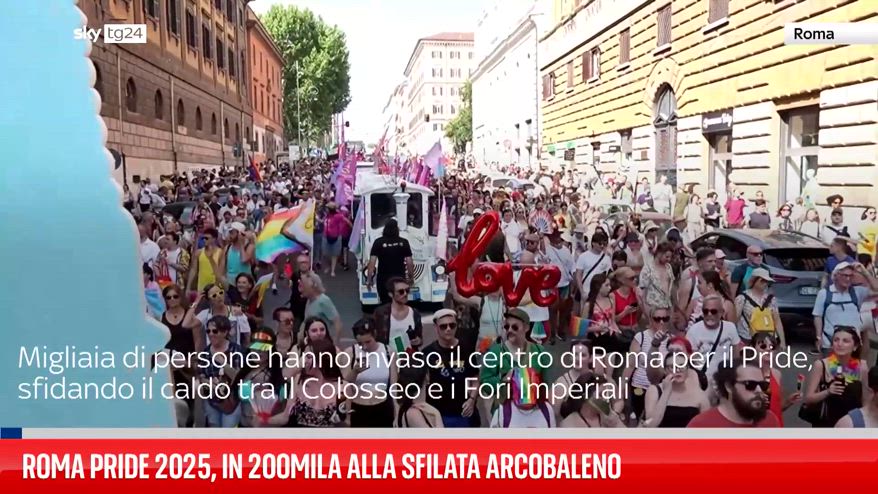 Roma Pride 2025, in 200mila alla sfilata arcobaleno