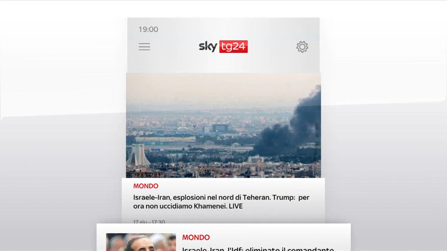 I titoli di Sky Tg24 del 17 giugno, edizione delle 19