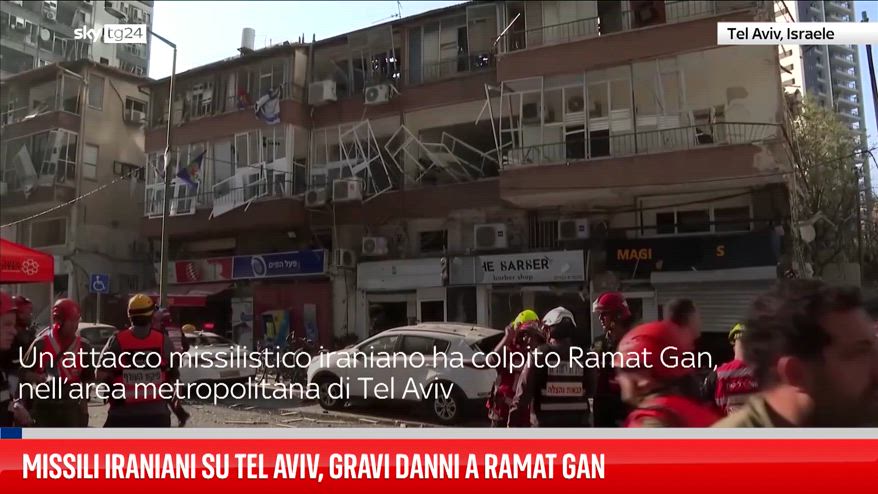 Missili iraniani su Tel Aviv, gravi danni a Ramat Gan