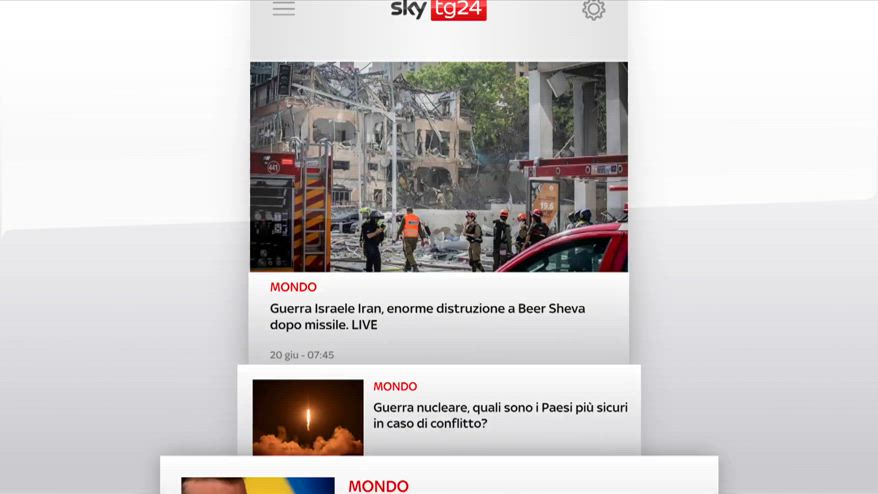 I titoli di Sky TG24 del 20 giugno, edizione delle 8