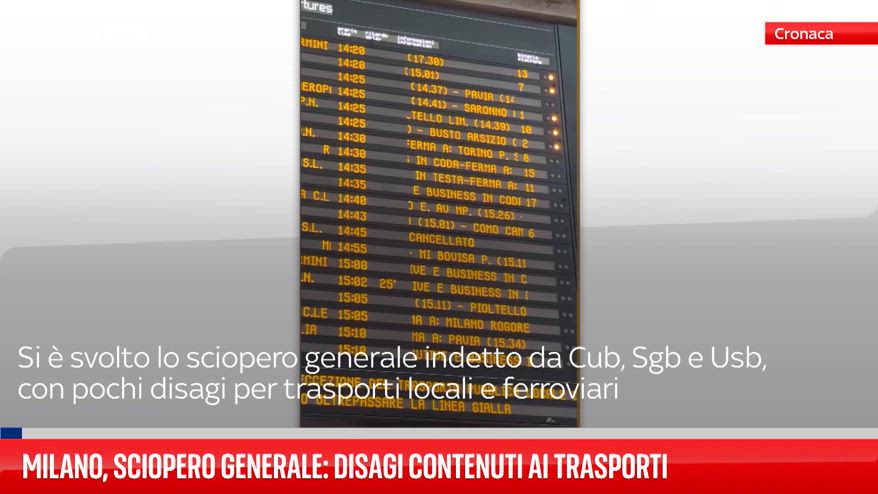 Milano, sciopero generale: disagi contenuti ai trasporti