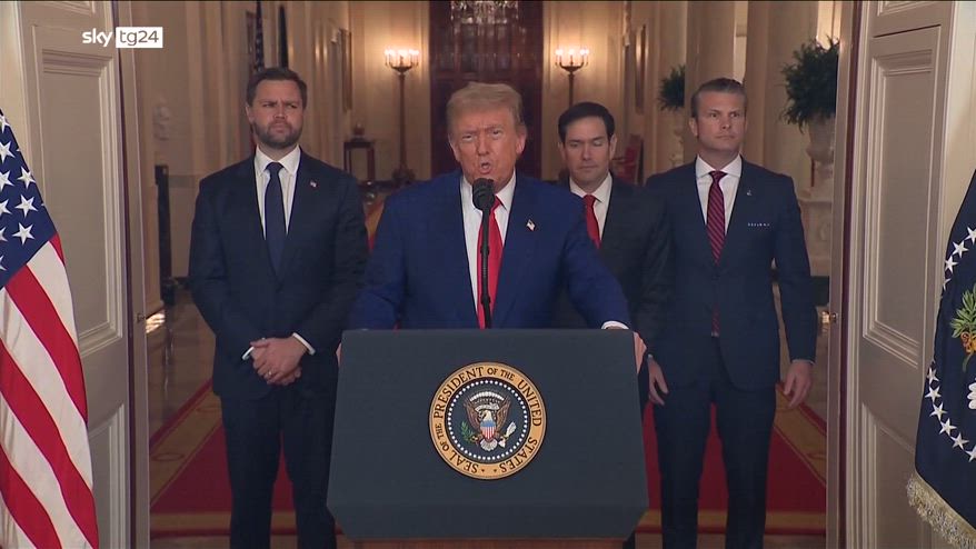 Attacco Usa a Iran, l’annuncio di Trump dalla Casa Bianca
