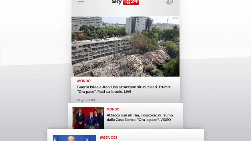 I titoli di Sky Tg24 del 22 giugno, edizione delle 13