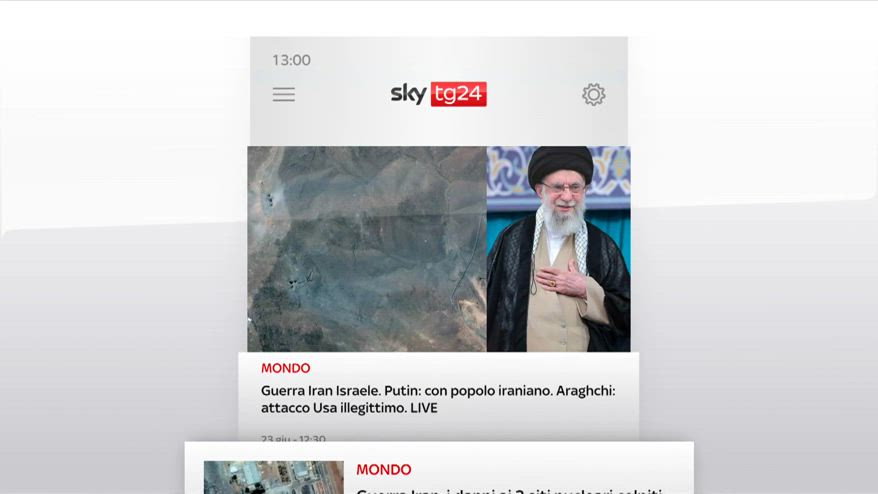 I titoli di Sky Tg24 del 23 giugno, edizione delle 13