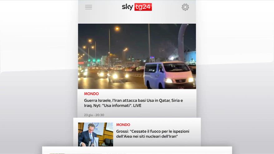 I titoli di Sky TG24 del 23 giugno: edizione delle 19