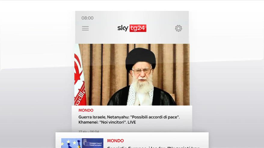 I titoli di Sky TG24 del 27 giugno 2025, edizione ore 8
