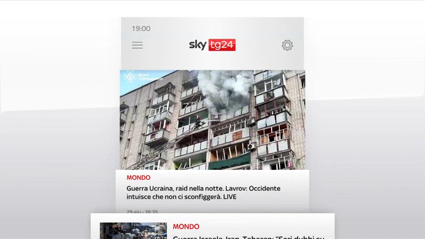 I titoli di Sky TG24 del 29 giugno 2025, edizione ore 19