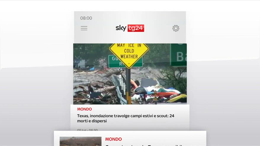 I titoli di Sky TG24 del 5 luglio, edizione delle 8