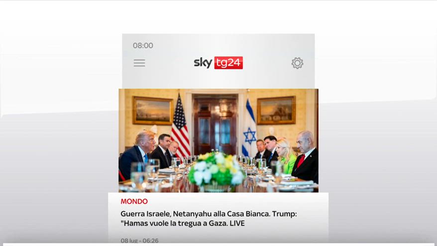 I titoli di Sky TG24 dell'8 luglio, edizione delle 8