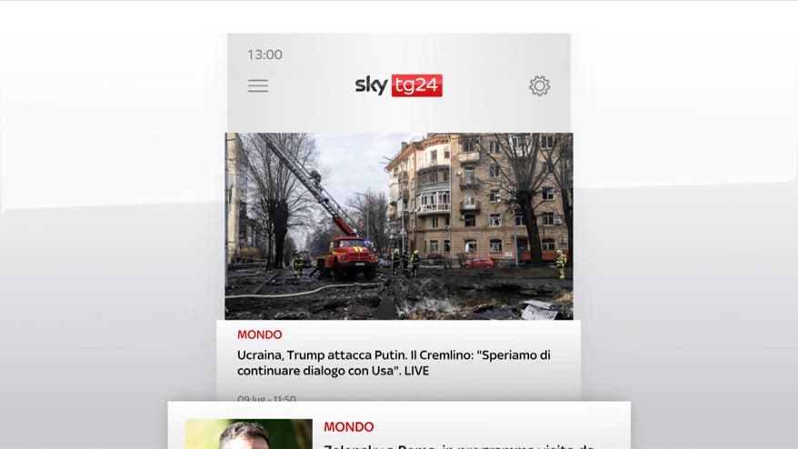 I titoli di Sky TG24 del 9 luglio, edizione delle 13