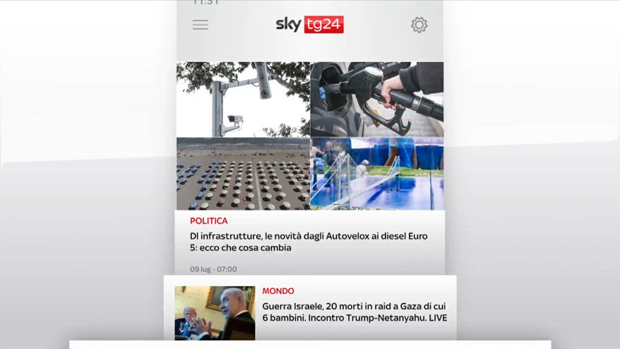 I titoli di Sky Tg24 del 10 luglio, edizione delle 13