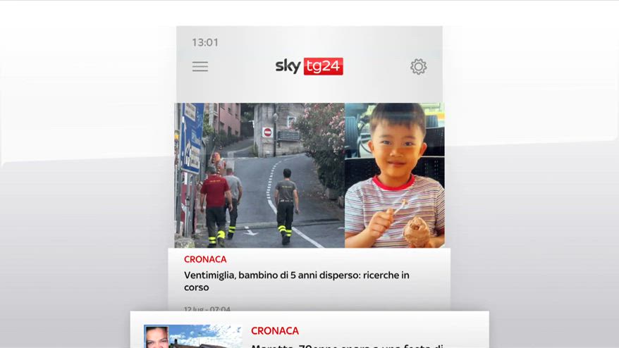 I titoli di Sky TG24 del 12 luglio: edizione delle 13