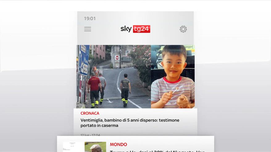 I titoli di Sky TG24 del 12 luglio: edizione delle 19