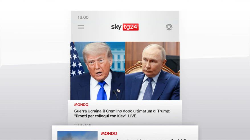 I titoli di Sky Tg24 del 15 luglio, edizione delle 13