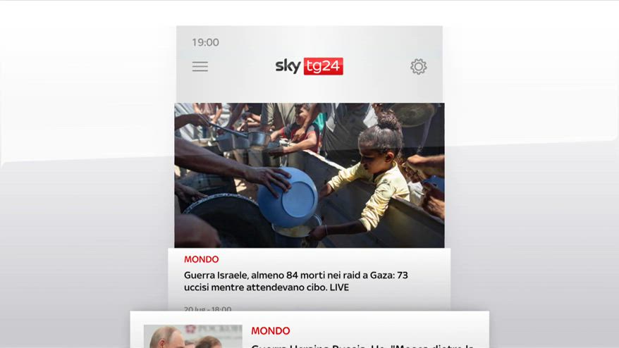I titoli di Sky TG24 del 20 luglio: edizione delle 19