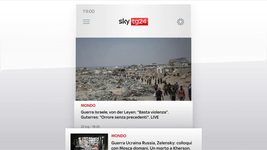 I titoli di Sky TG24 del 22 luglio 2025 - edizione h19