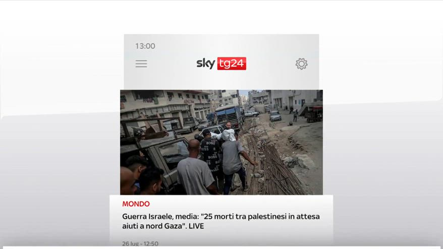 I titoli di Sky TG24 del 26 luglio: edizione delle 13