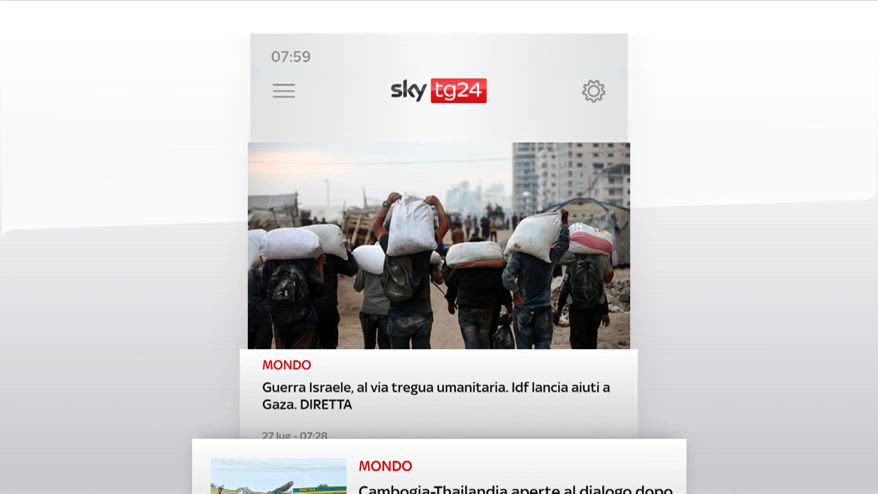 I titoli di Sky TG24 del 27 luglio: edizione delle 8
